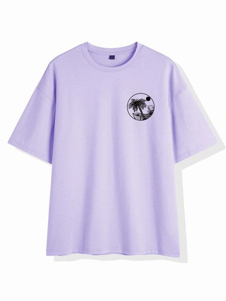 

men tropical print short sleeve tee n2sc#, White;black