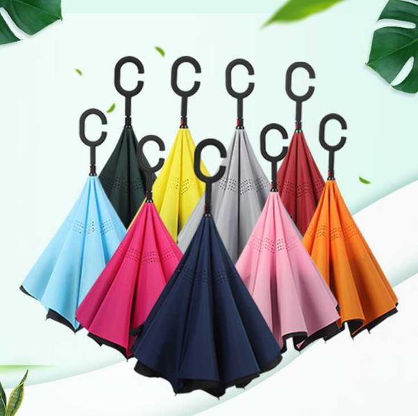

umbrellas double layer reverse umbrella c-type holding free