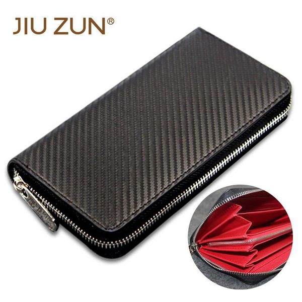

style straw mat pattern microfiber leather long men's wallet carbon fiber lady handbag carteira masculina portefeuille homme wallets, Red;black
