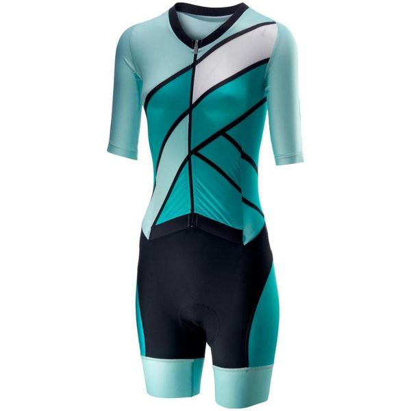 

racing sets 2021 blue woman short sleeve body team tri skinsuit equipment custom cycling clothing ciclismo maillot triathlon, Black;blue