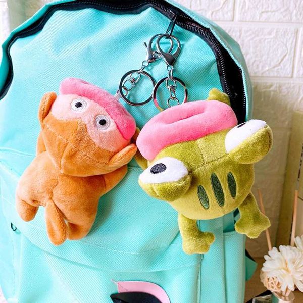

cute cartoon animal plush keychain frog duck monkey toy accessories gift