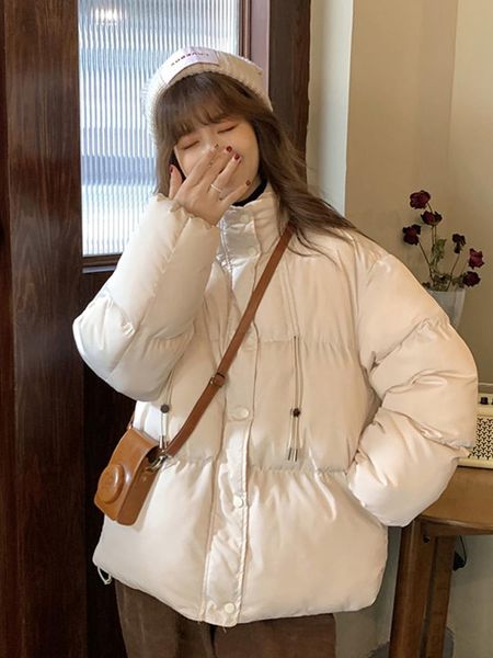 

fall/winter loose korean style outer wear thick warm cotton coat women's western all-matching long sleeve jacket jackets, Black;brown