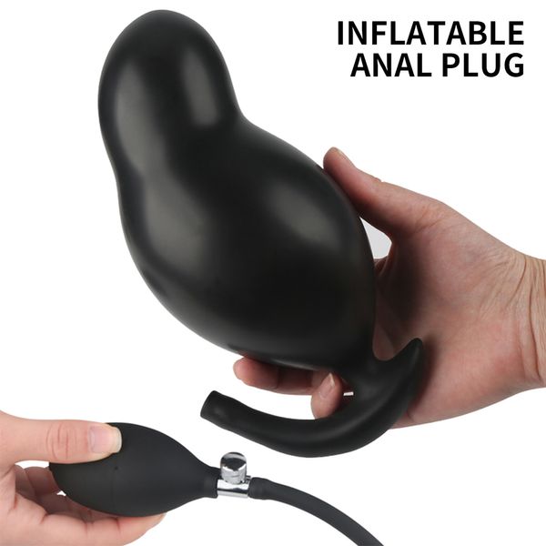 Plugue anal inflável macio para massagem Material de segurança Plug anal Ferramenta de masturbação feminina Massageador de próstata Estimulador vaginal Produtos para adultos