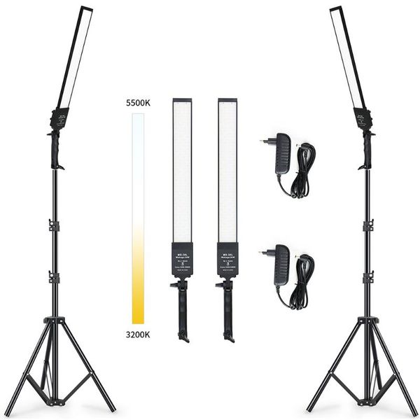 

pography led lights studio lighting kit bi-color 3200-5500k kits with tripod stand for youtube portrait light stream flash heads