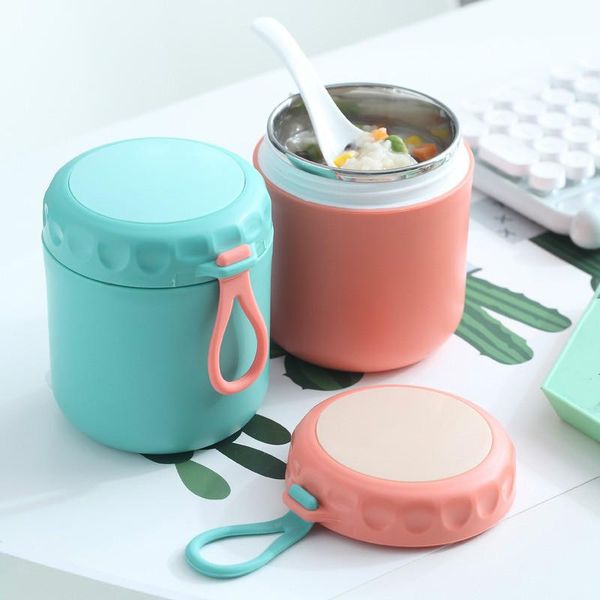 

water bottles stainless steel 500ml thermal insulation soup cups sealed leak-proof cup cool pot multi-function insulated