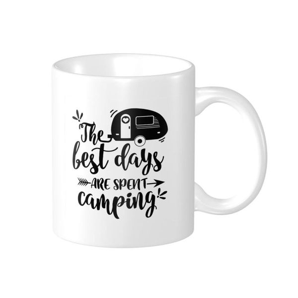 

mugs happy camper ceramic water mug coffee cup milk beer gift customizable po logo