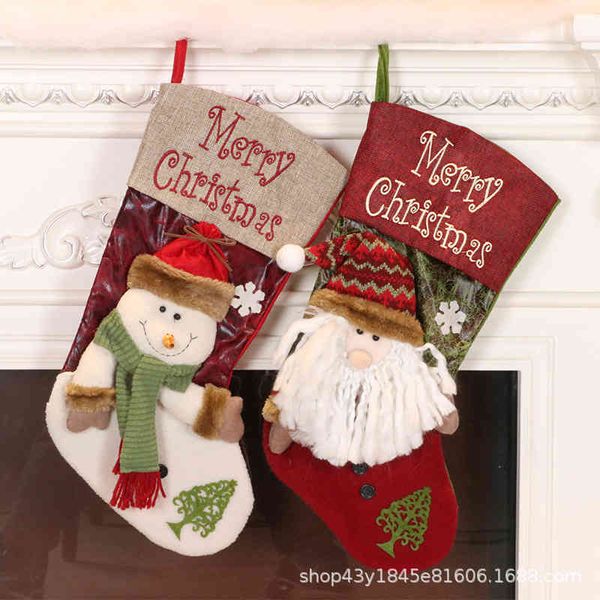 

christmas new products decorations old man snowman children's gift candy bag store window scene pendant