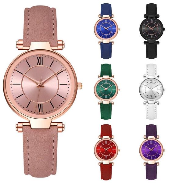 

wristwatches women watches fashion quartz watch casual leather strap men, Slivery;brown