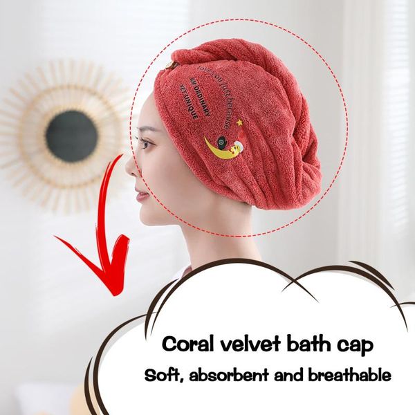 

towel microfiber bath super absorbent thickened quick-drying shower cap coral fleece dry hair turban swimming tool