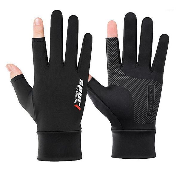 

cycling gloves fingerless touch screen breathable outdoor sun proof ultra-thin fabric bike1, Black