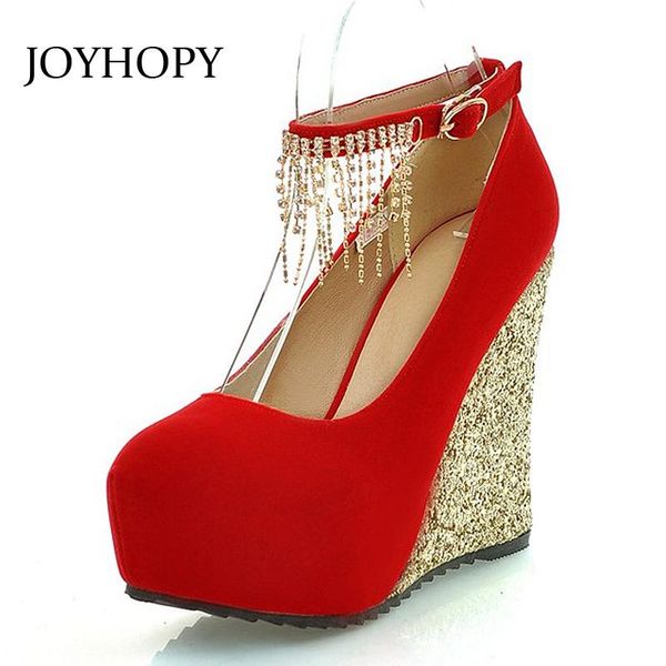 

dress shoes autumn winter string bead wedges platform party wedding women rhinestone bowtie high heels ladies ankle strap pumps wp1110, Black