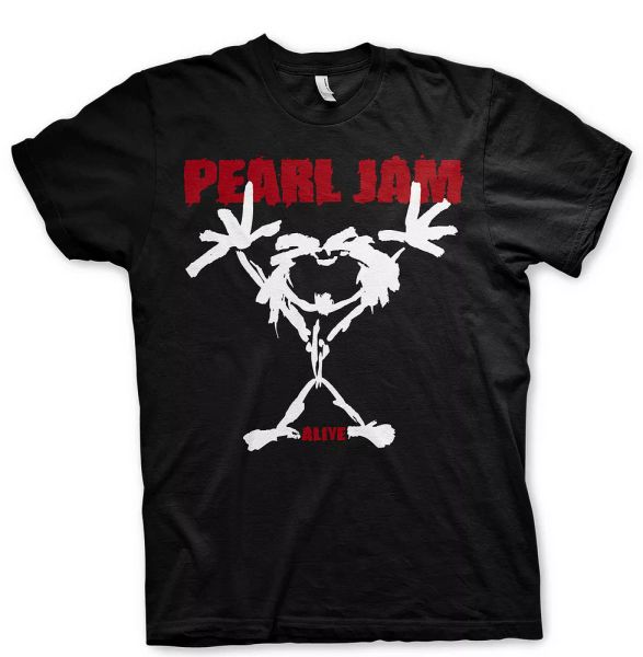 

pearl jam ten logo eddie vedder rock licensed tee t-shirt men, White;black