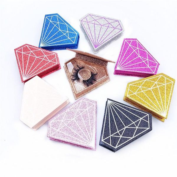

false eyelashes wholesale 3d 25mm mink lash boxes packaging diamond shape cases lashes fashion box makeup case bulk package