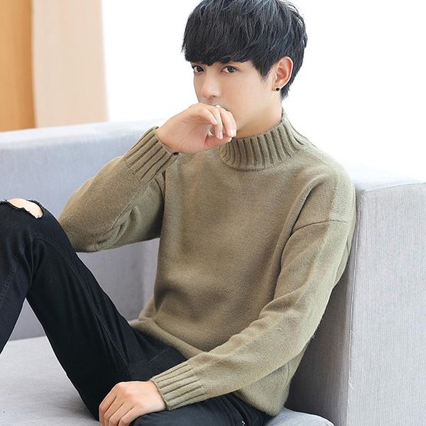 

women's sweaters 2021 winter korean version of the half-turtleneck sweater thick warmth knit trend, White;black