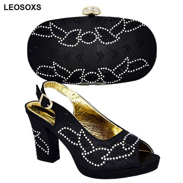 

dress shoes ladies women italian african party pumps and bag with matching bags high quality, Black