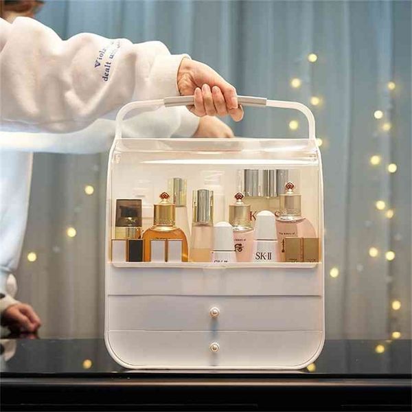 Custodia per trucco portatile Scatola per cosmetici di grande capacità Organizzatore da viaggio Tipo di cassetto Gioielli per la casa impermeabile 210922