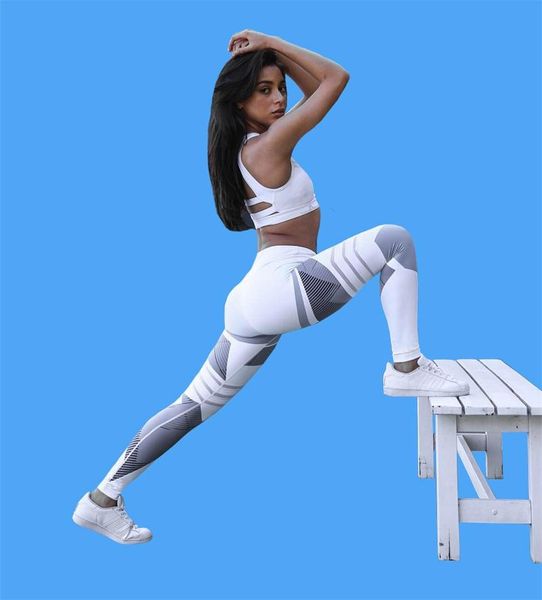 

yoga outfits jfyyhz honeycomb printed pants women push up sport leggings professional running leggins fitness tights trousers, White;red