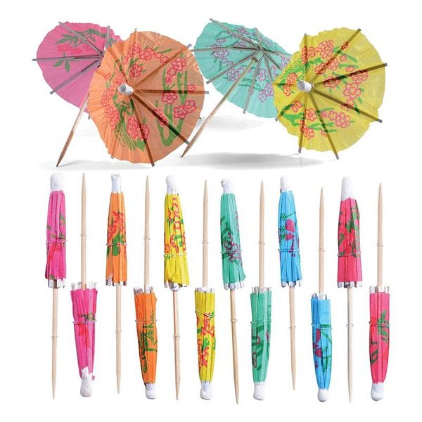 Outros suprimentos festivos de festas bebidas guarda-chuva guarda-chuva picaretas, 220 pcs sortidos cor tropicais picks para bares, piquenique, bolo e decoração