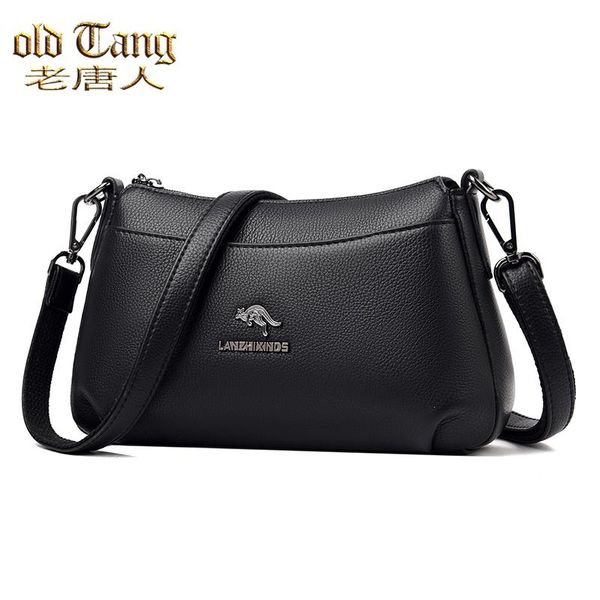 

evening bags soft leather crossbody shoulder for women 2021 designer women's handbag double straps simple flap bolsa feminina