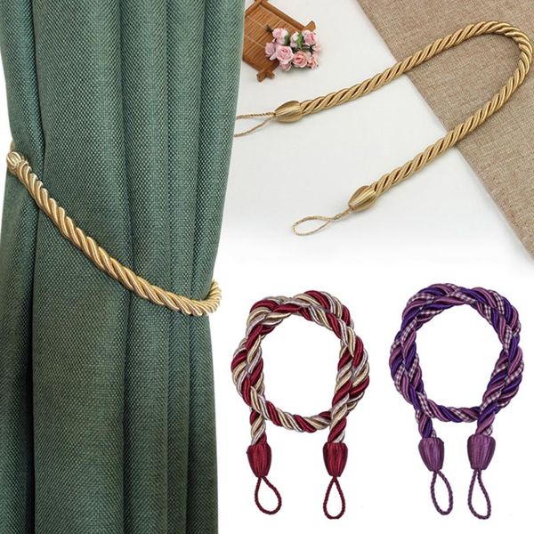 

2x twisted durable plain thick satin rope modern curtain tie backs - tiebacks other home decor