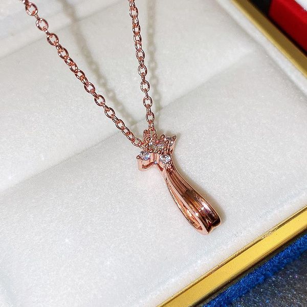 

chains star zircon clavicle chain for women fashion rose gold crystal maxi necklaces & pendants statement collier jewelry gift, Silver