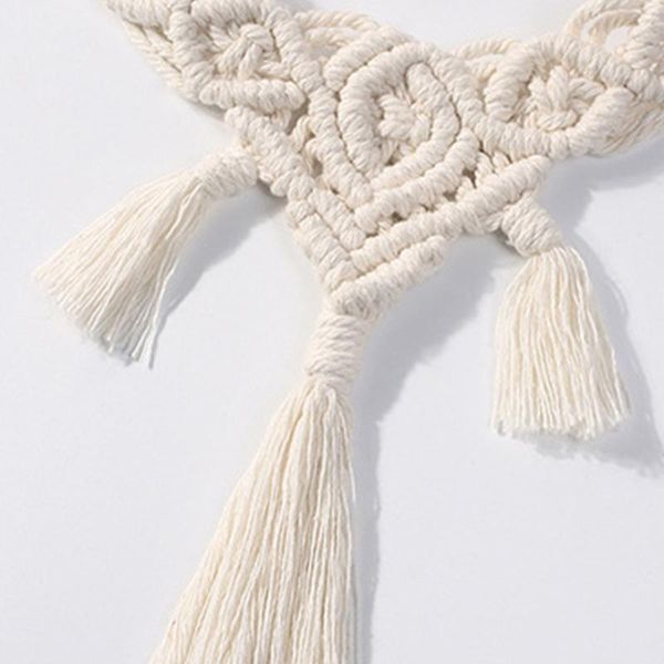 

other home decor 667b macrame curtain tieback hand-woven tie rope straps with tassel drapery holdbacks wall farmhouse decoration