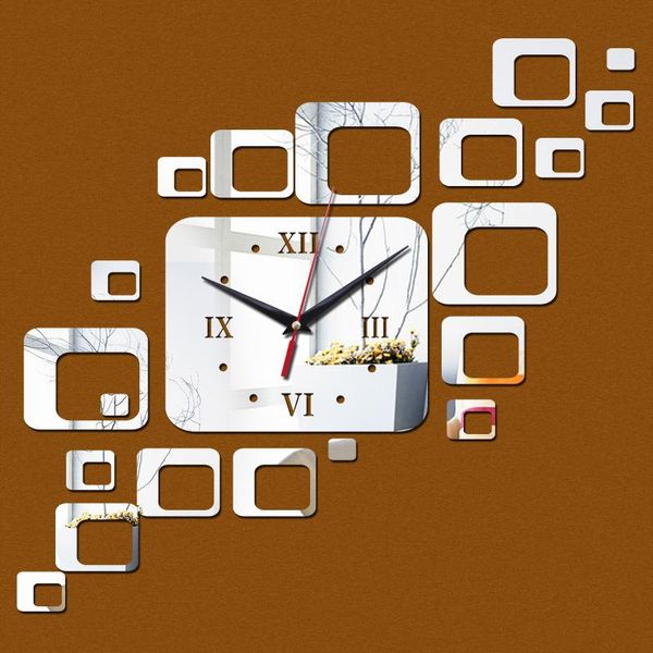

wall clocks clock home living room quartz acrylic modern decoration watch 3d stickers d