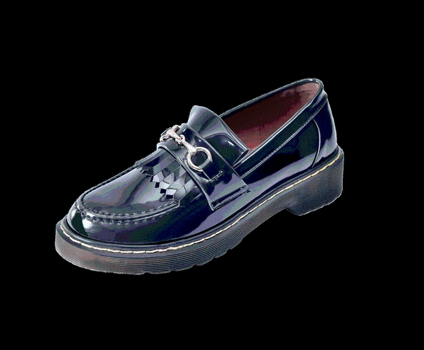 

boots women flats british style metal decoration casual shoes tassels ankle female creepers ladies, Black