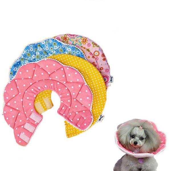 

dog collars & leashes pet protection cover puppy wound healing cone protective collar prevent bite cat soft cotton adjustable fastener
