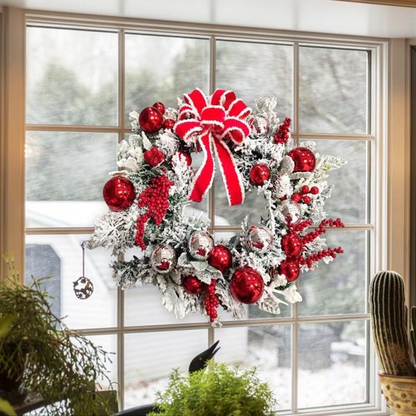 

decorative flowers & wreaths quality craft prelit white christmas wreath door hanger decoration navidad merry decorations for home 2021