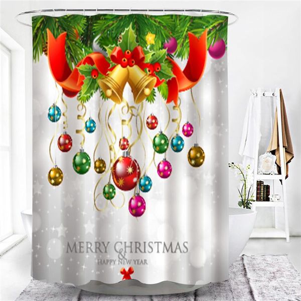 

shower curtains halloween series snowman santa claus curtain windproof bathroom decoration home furnishing