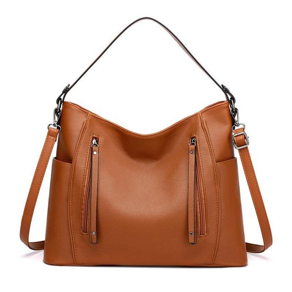 

2021 european style vintage shoulder bag large soft bags 100% trendy big handbag women's leather pu new bolsas