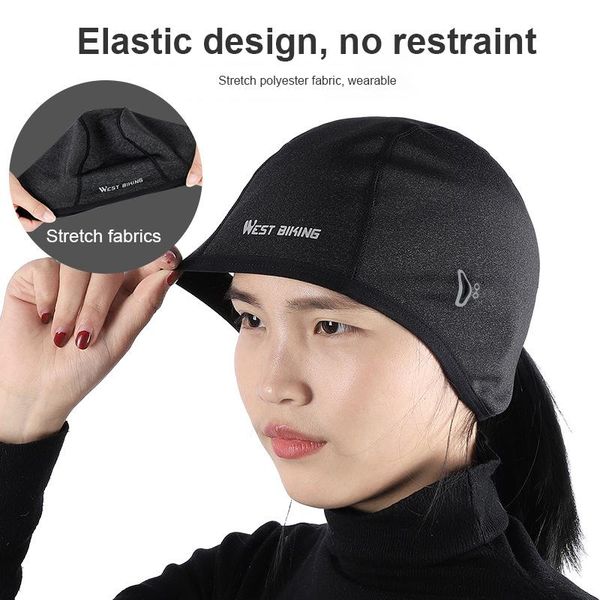 

winter ski cap windproof thermal fleece snow road bike cycling running skiing motocycle head hat riding outdoor headwear caps & masks, Black