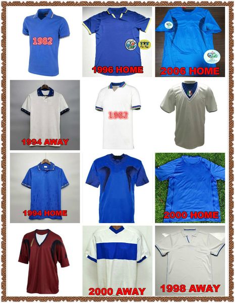 

1994 1996 1982 retro soccer jerseys cabrini conte rossi tardelli gentile totti r.baggio pirlo maldini 1998 2000 2006, Black;yellow