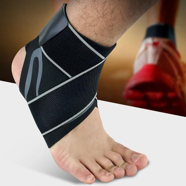 

ankle support brace elasticity adjustment protection foot bandage sprain prevention sport fitness guard band updated, Blue;black