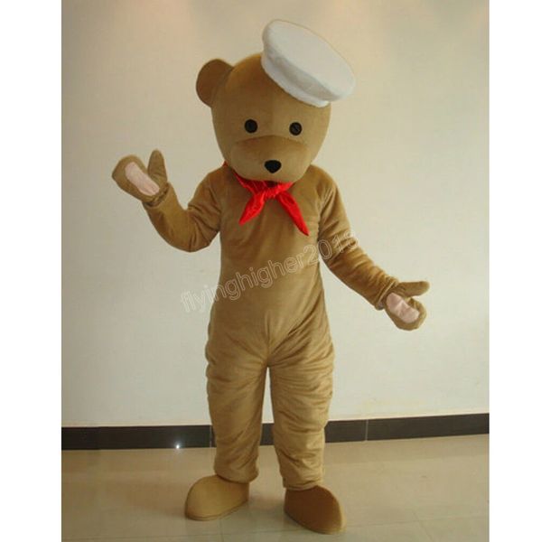 Halloween Bonito Bear Mascot Traje de Alta Qualidade Cartoon Pelúcia Anime Anime Tema Caráter Adulto Natal Carnaval Fantasia Vestido