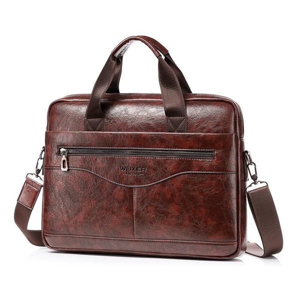 

briefcases fashion men's pu leather tote bag men briefcase crossbody lapbrand man shoulder messenger business handbag for document