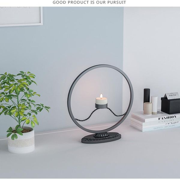 

creative round candle holder nordic modern golden romantic candlelight dinner decoration simple home holders