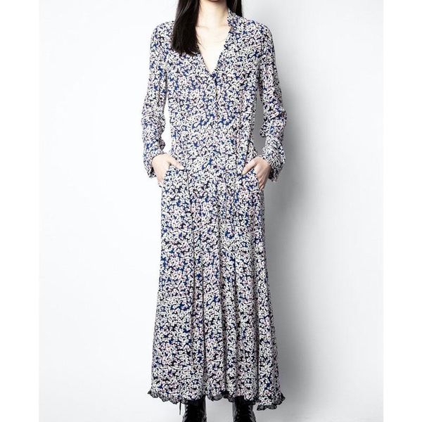 

summer flower print viscose midi dress fro woman casual dresses, Black;gray