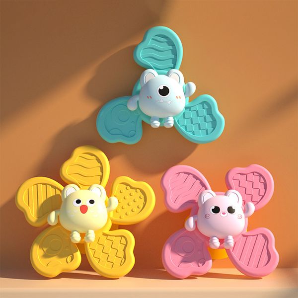 

pack of 3 baby bath toys spin flowers spinning sucker spinner