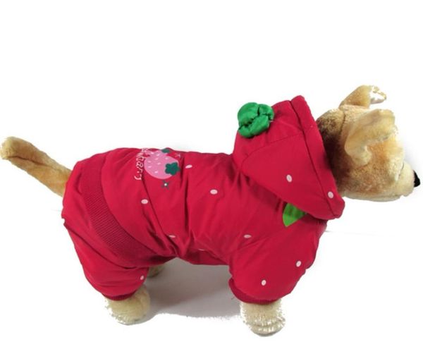 

dog apparel red small pet clothes warm coat dogs windbreaker hooded winter puppy cat fashion jacket