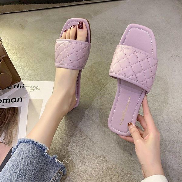 

women sandals leather weaving beach slippers summer casual open toe flat heel woman comfortable outdoor slides, Black
