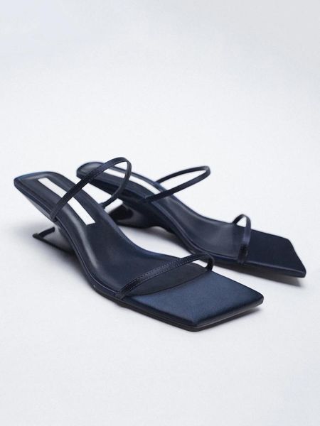 

sandals summer for women blue black low heel foot wear chunky heels shoes