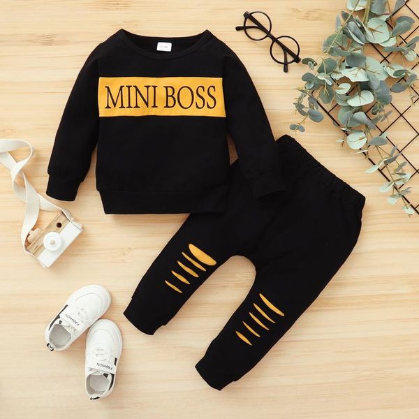 

clothing sets patpat 2pcs baby boy long-sleeve letter print baby's, White