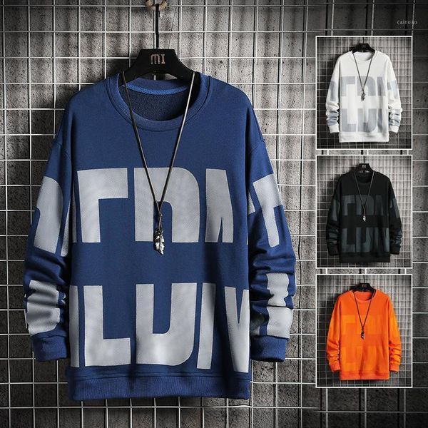 

men's hoodies & sweatshirts mens spring oversize crewneck print sweatshirt korean fashion hoodie streetwear hip hop pullover harajuku, Black