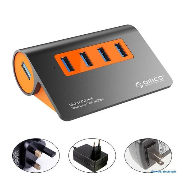 

hubs orico aluminum usb3.1 hub splitter 4 in 1 10gbps high speed drive ssd