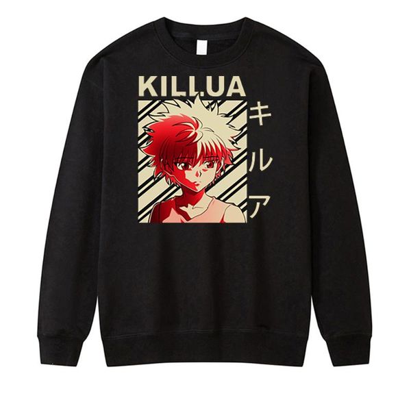 

men's hoodies & sweatshirts Ã ss killua zoldyck japan anime winter hoodie harajuku o-neck clothes man casual, Black