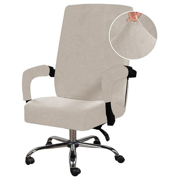 

chair covers l/xl elastic game silver velvet stretch home office cover computer washable armchair protection lift slipcover