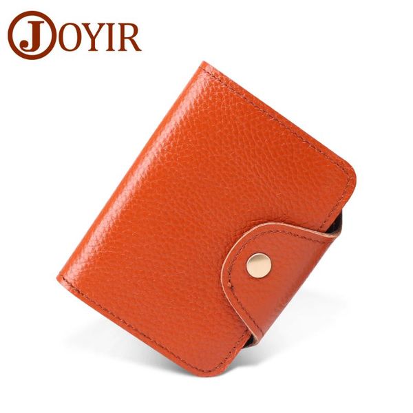 

card holders joyir genuine leather holder wallet women 11bits case business casual rfid female, Brown;gray