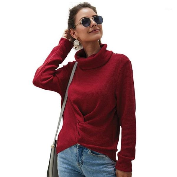 

women's sweaters women turtleneck long sleeve sweater solid color knit twisted loose jumper 2xpd, White;black